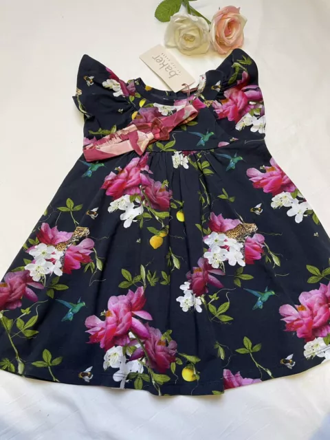 Abito e fascia floreale Ted Baker nuovo con etichette età 12-18 mesi