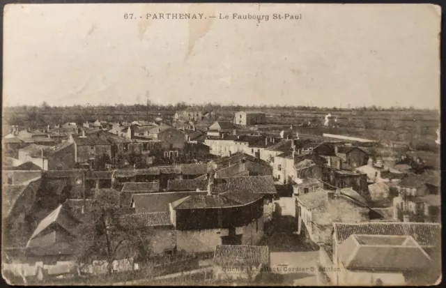 CPA 79 Parthenay Le Faubourg St-Paul with stamp 5C white obliterated 1905