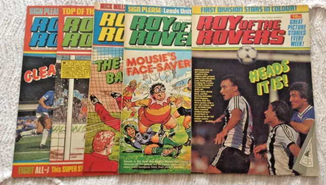 Vintage Roy of The Rovers Comics Bundle x5 8th Jan - 5th Feb 1983 . Free UK P&P