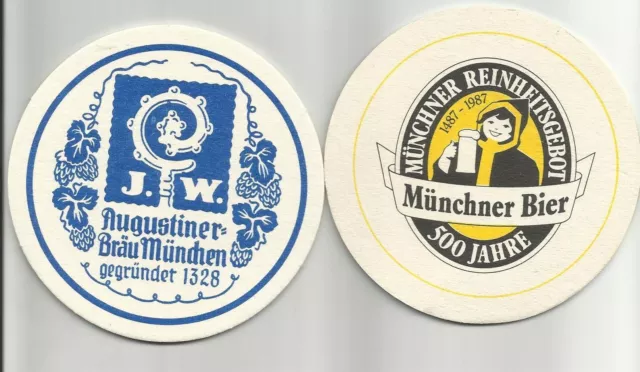 Augustinerbräu Spezialdeckel 1987 Münchner Bier "500 Jahre" Reinheitsgebot