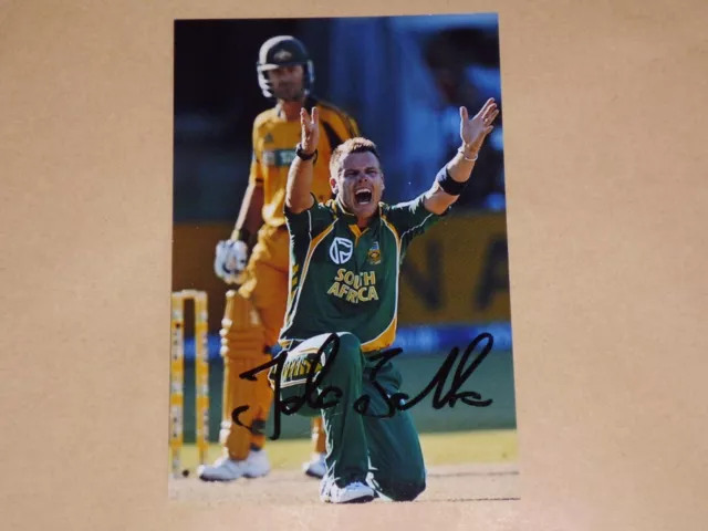 Johan Botha  Hand Signed 6x4" Photo  Cricket South Africa