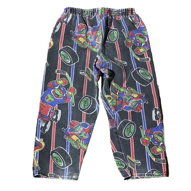 Vintage 1991 TMNT Teenage Mutant Ninja Turtles Kids Jeans Pants Hockey Turtles