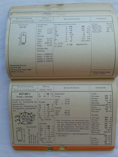 RFT-electronic Empfängerröhren Ausgabe 1967/68 DDR-Fachbuch 1966 /3 3