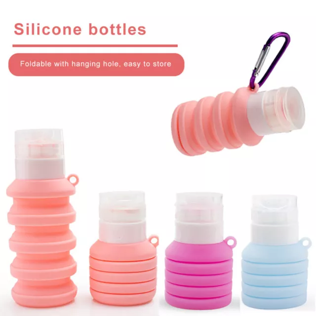 3X Foldable Silicone Travel Bottle Refillable Shampoo Lotion Container Dispenser