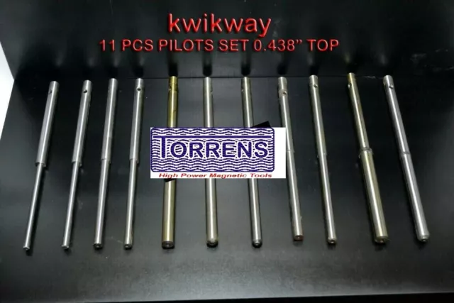 KwikWay 11 PCS Valve Seat Grinder / Valve Guide Pilot set .437" Top Boxed