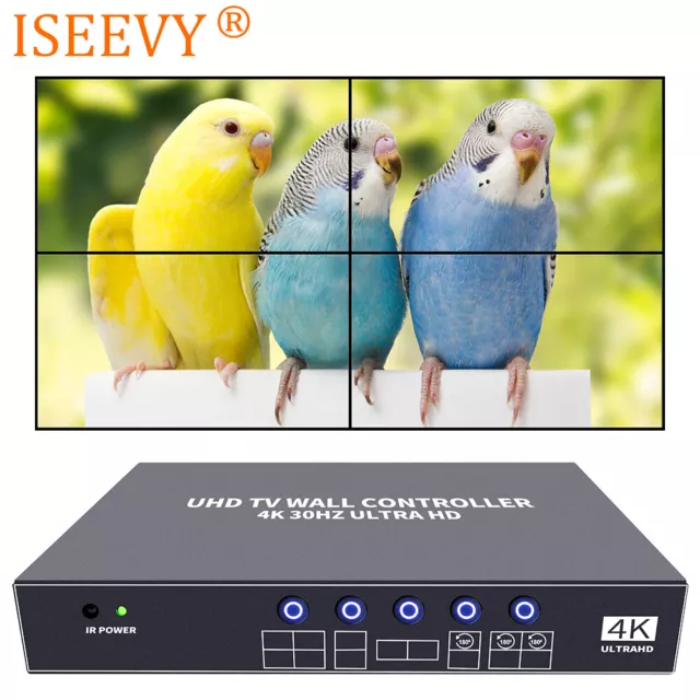 UHD Video Wall Controller 2x2 1x2 1x3 1x4 4K TV Wall Processor for 4 TV Splicing