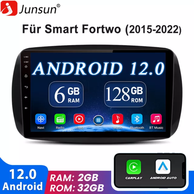 Radio de coche Android 12 GPS navegación 6+128 GB para Mercedes Benz Smart Forfour Fortwo 453