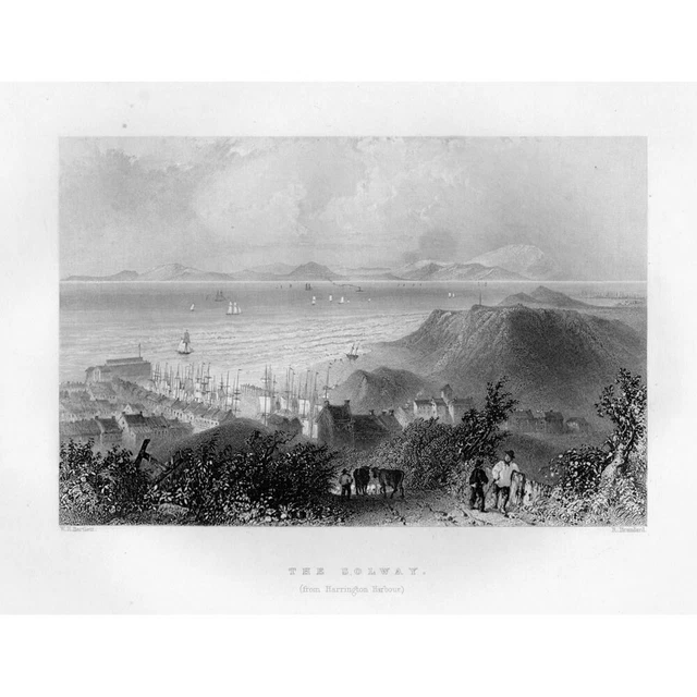 SOLWAY FIRTH Dumfries-shire - Antique Print 1842