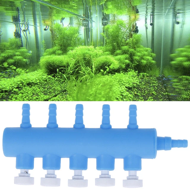 1 PC Aquarium Fish Tank 5 Holes Air Pump Plastic Water Tube  Control Valve`