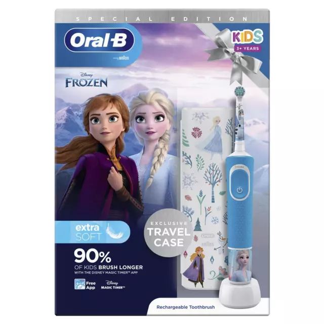 Oral-B Vitality Kids Disney Frozen Electric Toothbrush Giftset for Ages 3+, Blue 3