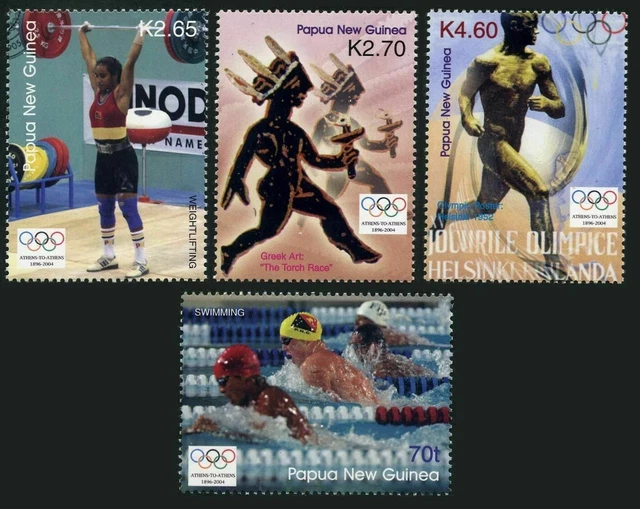 2004 PAPUA NEW Guinea Athens Olympic Games Set of 4 MNH 4.50