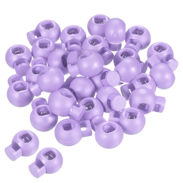 100Paket Seilschlösser Kugel Kippverschluss für Kordelbeutel Schnüre Violet