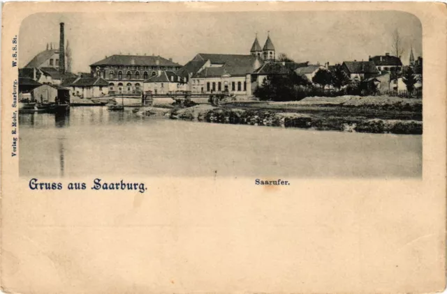 CPA AK SARREBOURG - SAARBURG i. L. - Saarufer (387584)
