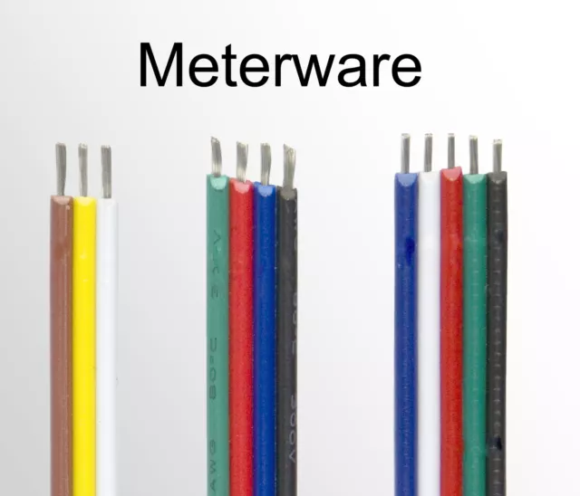 1m Kabel 20 AWG 2 3 4 5 oder 6 adrig CCT RGB RGBW RGBCW 2-6 Adern für LED  Strips