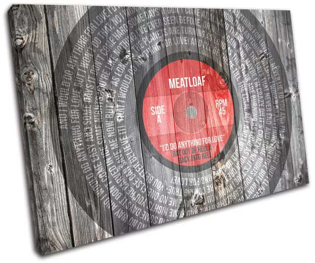 Meatloaf Love Song Lyrics Vinyl Musical SINGLE CANVAS WALL ART Picture Print