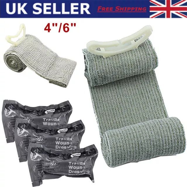 4"/6"  Trauma Bandage Emergency Israeli Style Battle Wound Dressing First Aid