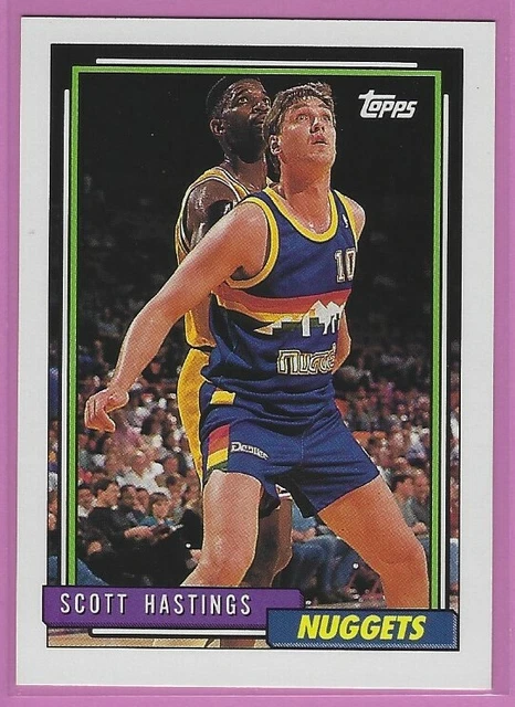 1992-93 Topps - Scott Hastings #50 Denver Nuggets - Arkansas - B2a