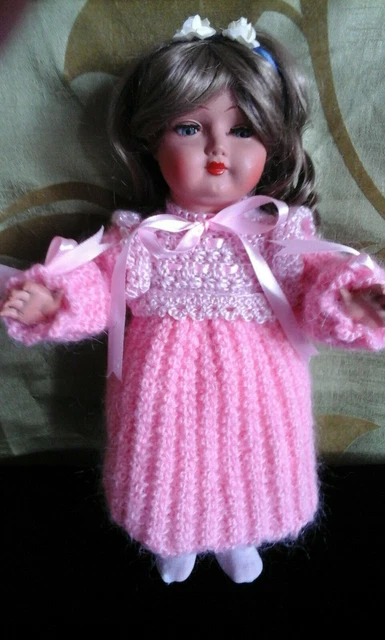 Robe Ancienne En Soie Rose Pour Grande Poupee Poupon