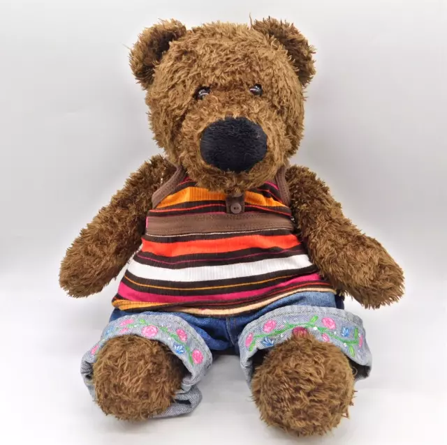 Bear Factory Dark Brown Teddy Bear with Clothes (Shorts & Top) Cuddly Toy