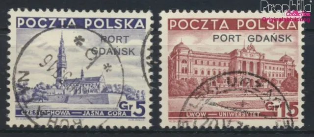 Briefmarken Polnische Post Danzig 1937 Mi 32-33 gestempelt (9975606