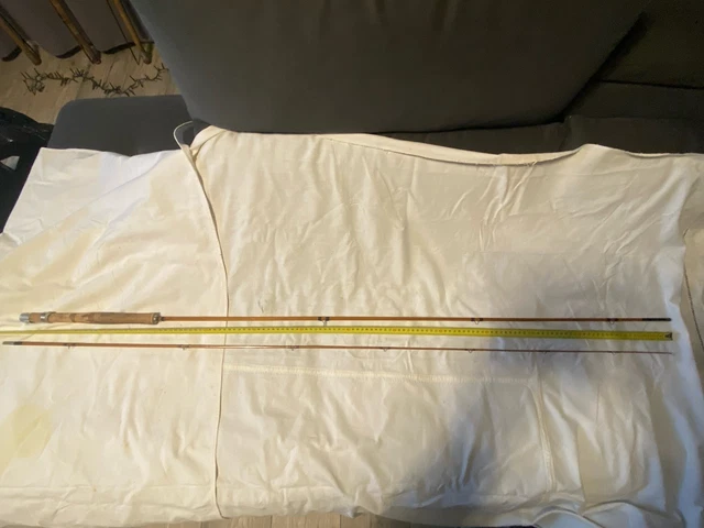 Ancienne Canne à Mouche Montague Bambou Fendu – Modèle Interrupteur, Vintage