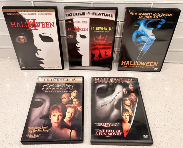 Lot of 5 Horror DVDs - HALLOWEEN II III Curse of Michael Myers H20 Resurrection