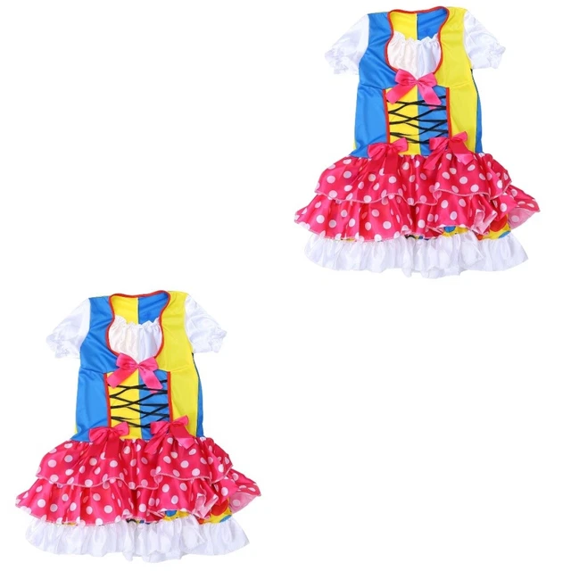 2 Pcs Costume De Clown Coton Déguisement Fête D'halloween Cosplay