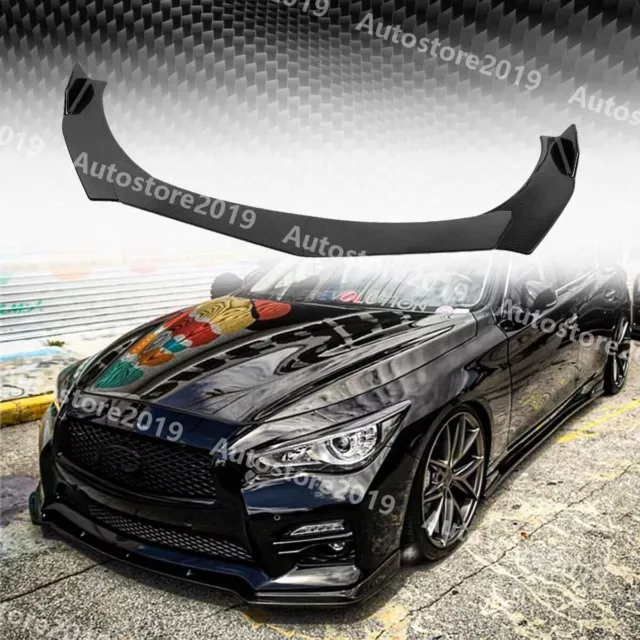 For Infiniti Q50 2014-2023 Carbon Fiber Front Bumper Lip Spoiler Splitter Kit