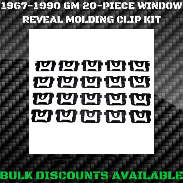 1967-1977 El Camino SS Rear Glass Window Windshield Molding Trim Reveal Clips GM