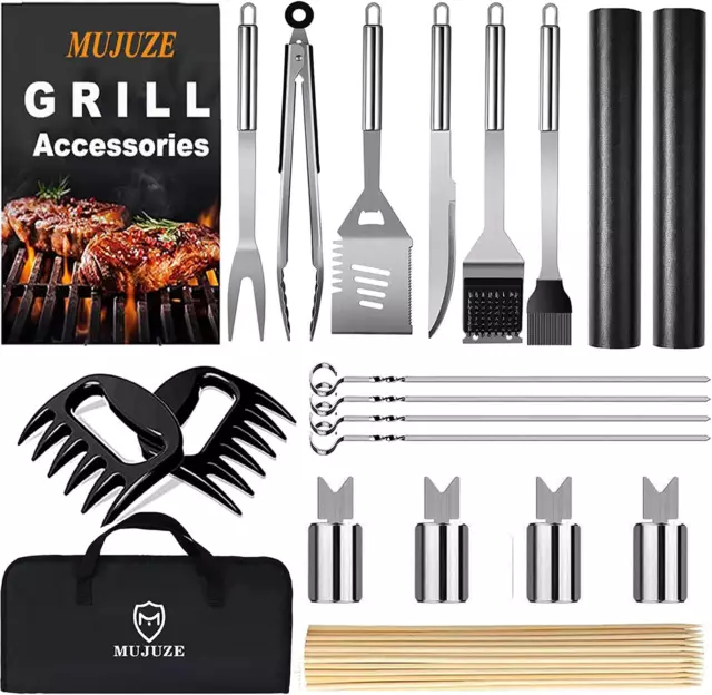 Grillbesteck Set,Grill Zubehör Geschenk Für Männer,Grillset Aus Edelstahl Im Kof