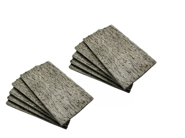 10 Mauerplatten für H0/TT - unregelmäßige Steinstruktur