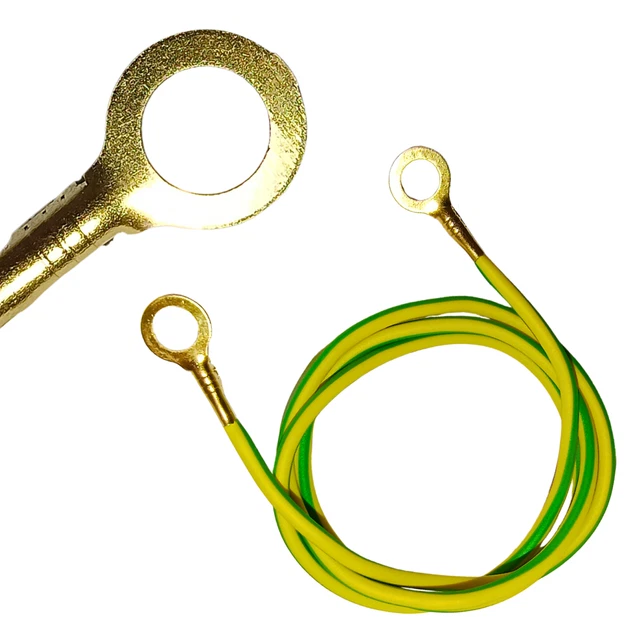 Câble De Terre 25mm² Souple – Longueur 1,20m Avec Cosses – Lot De 2 Liaisons – Occasion