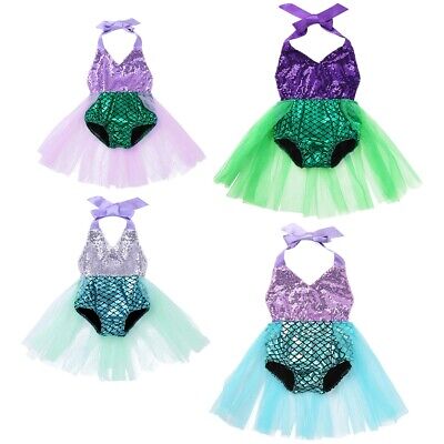 Girl Baby 1st Birthday Party Outfit Mermaid Costume Cake Smash Skirt Clothes Set