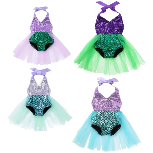 Girl Baby 1st Birthday Party Outfit Mermaid Costume Cake Smash Skirt Clothes Set