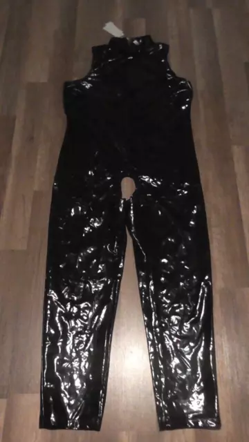 Lack - Leder Overall schwarz XXL XXXL 46 44 neu ungetragen Reißverschluss