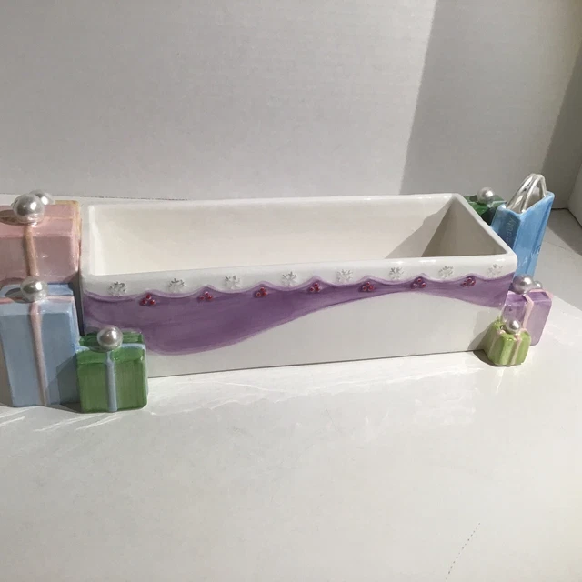 Avon 2004 Presidents Club Christmas “Holiday Cracker Server” Ceramic Dish