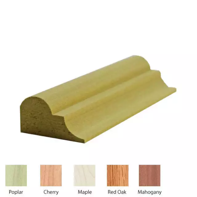 EWPM26 Nose & Cove Moulding Trim, 3/4" x 1-7/16 Unfinished Solid Hardwood Trim