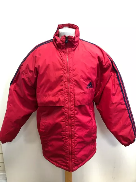 H578 Mens Adidas Red Blue Stripes Full Zip Puffer Jacket Uk M Eu 50