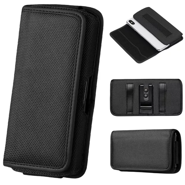 Men Belt Pouch Mobile Phone Cover Nylon Holster Belt Clip Carrying Case Pouch O