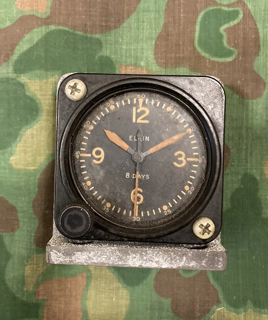 VINTAGE ELGIN 8 Day Military Aircraft Cockpit Clock 110.00 PicClick