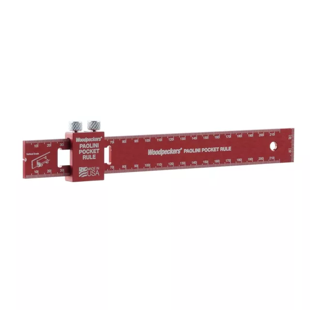 Woodpeckers Paolini Pocket Rule 200mm - Aluminium
