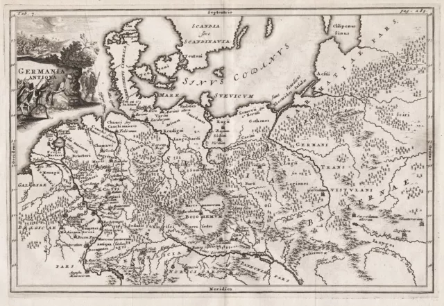 Germania Germanien Germanic Germany German Rich Card Map Cellarius 1700