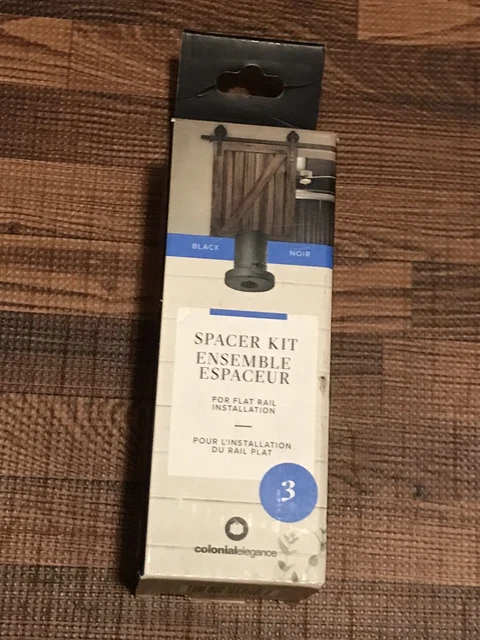 Colonial Elegance Spacer Kit SBKS5-BL Black for Flat Rail Sliding Barn Doors NEW