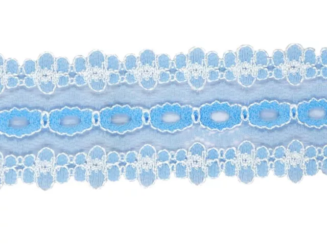 Sky Blue Sullivans "Crafty Saver"  Coathanger (Eyelet) Lace (x 5 metres)