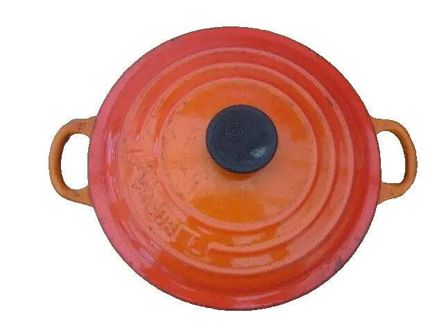 Le Creuset Pentola Casseruola Arancione Ghisa Con Coperchio - Made in France 20 cm