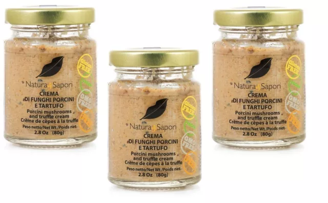 3x Natura e Sapori Crema Porcini e Tartufo Creme aus Steinpilzen und Trüffel 80g