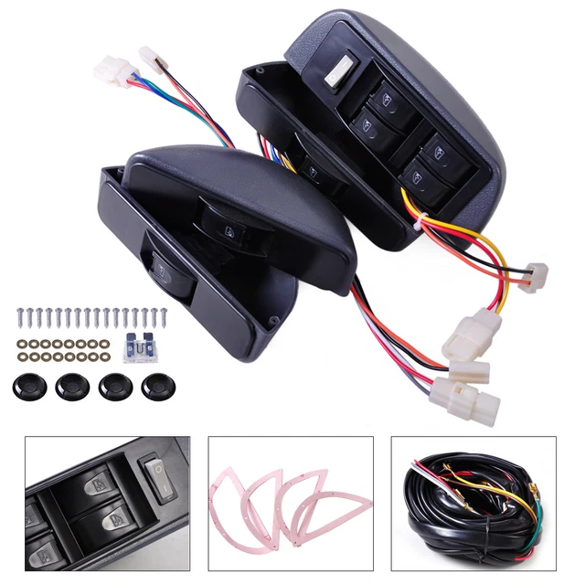 4pcs Universal Door Power Window Lock 4 Rocker Switch Kit 12V fit for Car 4 Door