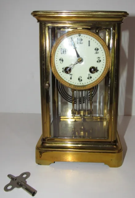 Antique French Japy Freres Crystal Regulator Clock 8-Day, Time/Strike