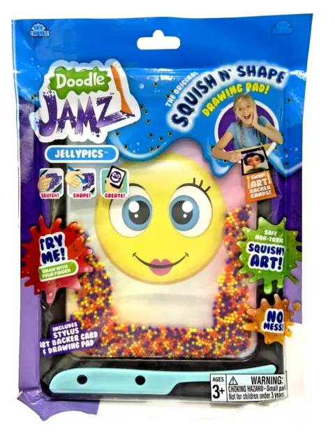 Doodle Jamz JellyBoard Sensory Drawing Pad Filled with Gel  Purple, Red & Yellow