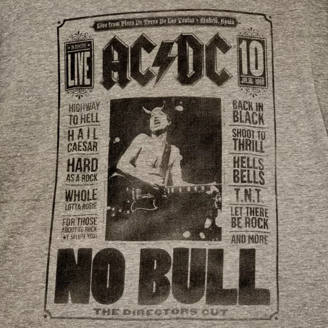 Lucky Brand ACDC Shirt ADULT EXTRA LARGE GRAY ROCK 80s METAL CONCERT TOUR NWT